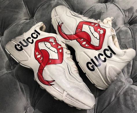 rhyton sneaker - women's gucci|Gucci rhyton distressed sneakers.